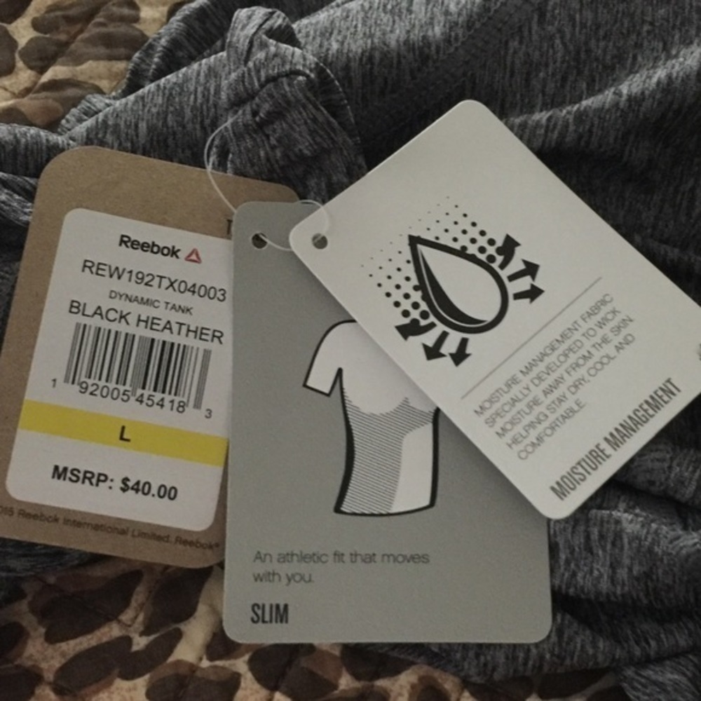 NEW! REEBOK Gray Performance Racerback Tank Top - Picture 7 of 7